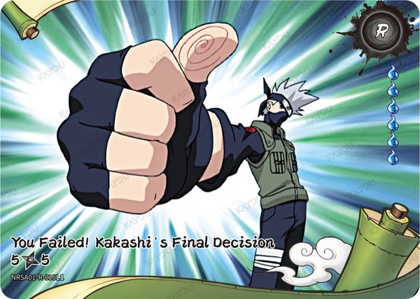 You Failed! Kakashi's Final Decision 5/5 NRSA01-R-010L1 card from Heaven Scroll Series 1