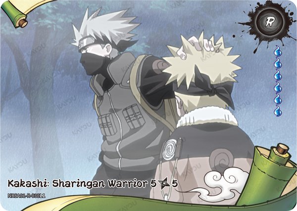 Kakashi: Sharingan Warrior 5/5 NRSA01-R-030L1 card from Heaven Scroll Series 1