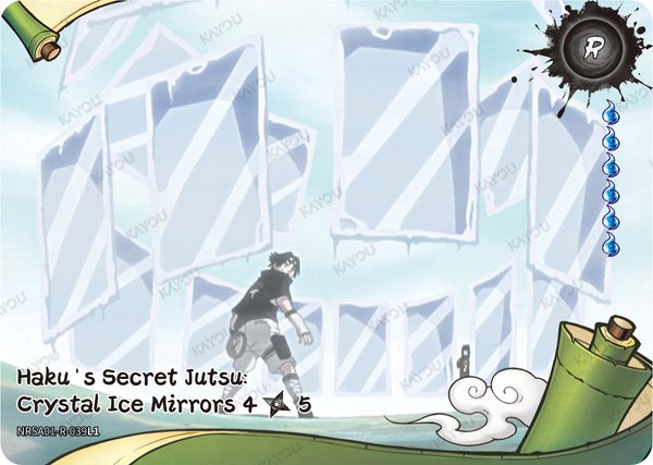 Haku's Secret Jutsu: Crystal Ice Mirrors 2/5 NRSA01-R-037L1 card from Heaven Scroll Series 1