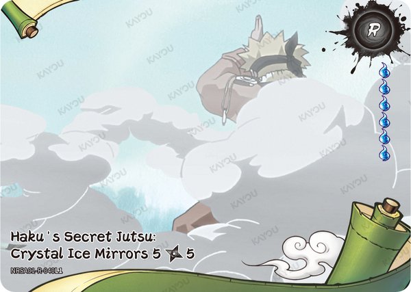Haku's Secret Jutsu: Crystal Ice Mirrors 3/5 NRSA01-R-038L1 card from Heaven Scroll Series 1