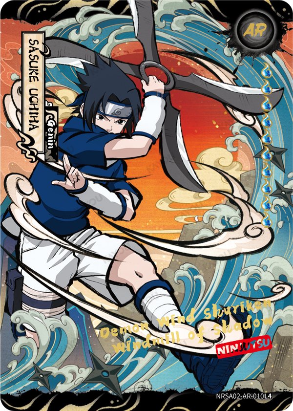 Sasuke Uchiha NRSA02-AR-010L4 card from Chapter Jin Series 2