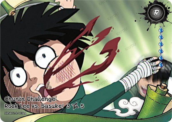 Chunin Challenge: Rock Lee vs. Sasuke! 3/5 NRSA02-R-003L1 card from Chapter Jin Series 2