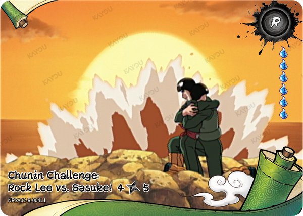 Chunin Challenge: Rock Lee vs. Sasuke! 4/5 NRSA02-R-004L1 card from Chapter Jin Series 2