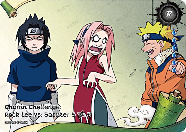Chunin Challenge: Rock Lee vs. Sasuke! 5/5 NRSA02-R-005L1 card from Chapter Jin Series 2