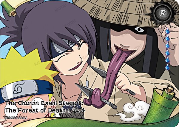 The Chunin Exam Stage 2: The Forest of Death 1/4 NRSA02-R-014L1 card from Chapter Jin Series 2