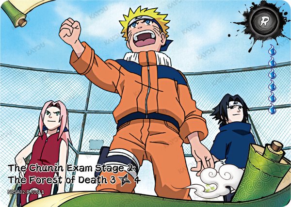 The Chunin Exam Stage 2: The Forest of Death 3/4 NRSA02-R-016L1 card from Chapter Jin Series 2