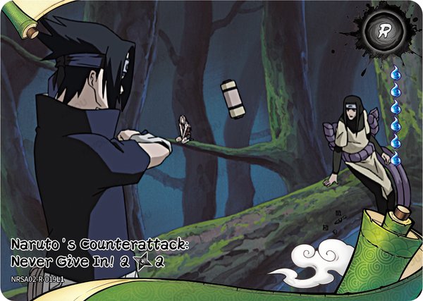 Naruto's Counterattack: Never Give In! 2/2 NRSA02-R-019L1 card from Chapter Jin Series 2