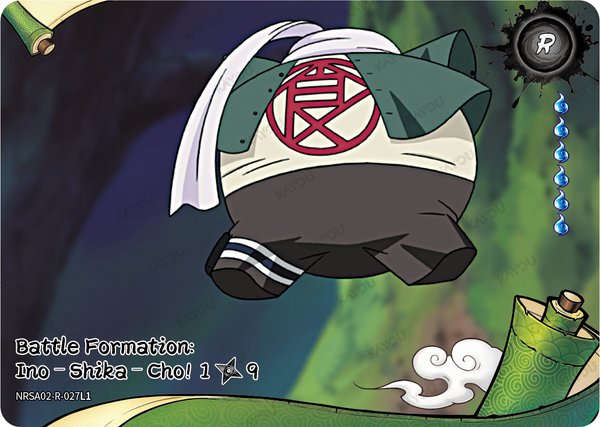 Battle Formation: Ino–Shika–Cho! 1/9 NRSA02-R-027L1 card from Chapter Jin Series 2
