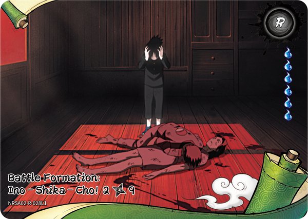 Battle Formation: Ino–Shika–Cho! 2/9 NRSA02-R-028L1 card from Chapter Jin Series 2