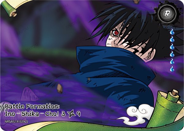 Battle Formation: Ino–Shika–Cho! 3/9 NRSA02-R-029L1 card from Chapter Jin Series 2