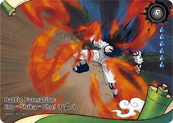 Battle Formation: Ino–Shika–Cho! 7/9 NRSA02-R-033L1 card from Chapter Jin Series 2