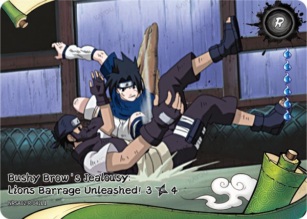 Bushy Brow's Jealousy: Lions Barrage Unleashed! 3/4 NRSA02-R-042L1 card from Chapter Jin Series 2