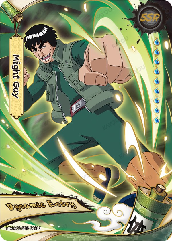 Might Guy NRSA03-SSR-010L3 card from Chapter Jin Series 3