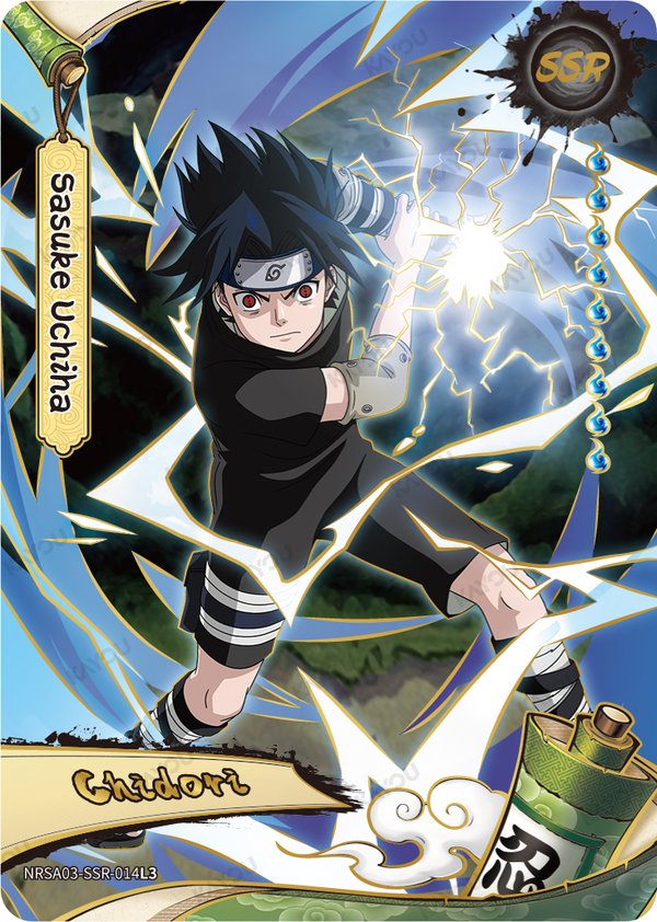 Sasuke Uchiha NRSA03-SSR-014L3 card from Chapter Jin Series 3