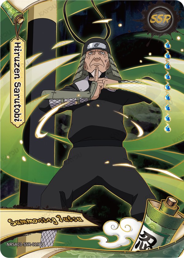 Hiruzen Sarutobi NRSA03-SSR-019L3 card from Chapter Jin Series 3