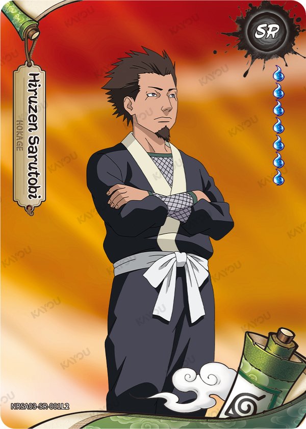 Hiruzen Sarutobi NRSA03-SR-001L2 card from Chapter Jin Series 3