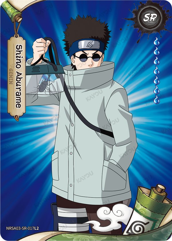 Shino Aburame NRSA03-SR-017L2 card from Chapter Jin Series 3