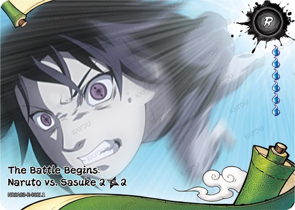 The Battle Begins: Naruto vs. Sasuke 2/2 NRSA03-R-002L1 card from Chapter Jin Series 3