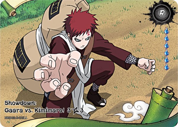 Showdown: Gaara vs. Kimimaro! 3/3 NRSA03-R-025L1 card from Chapter Jin Series 3