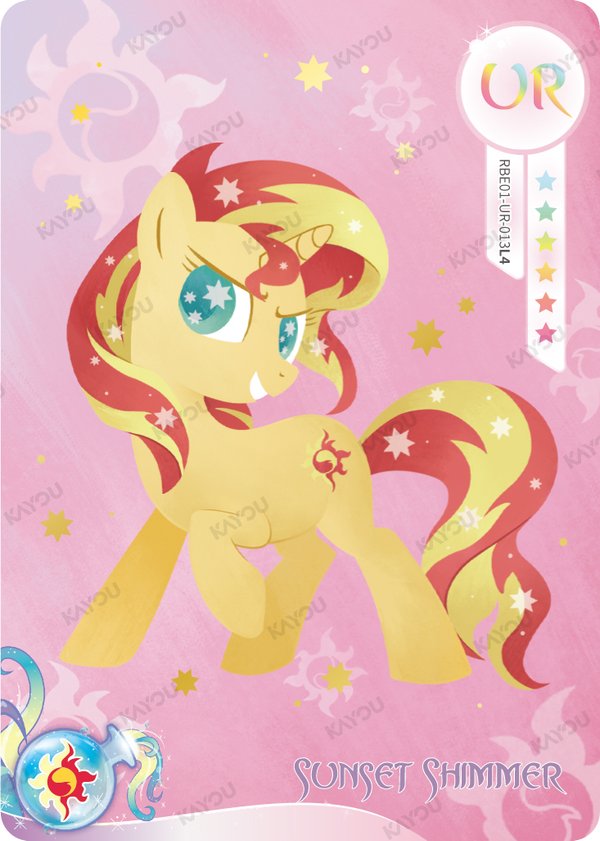 Sunset Shimmer RBE01-UR-013L4 card from Rainbow Edition Series 1