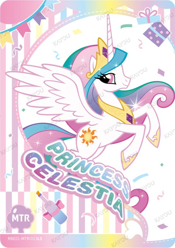 Princess Celestia RBE01-MTR-013L3 card from Rainbow Edition Series 1