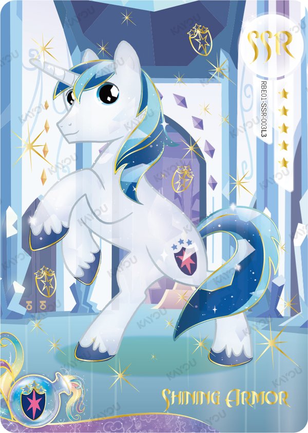 Shining Armor RBE01-SSR-003L3 card from Rainbow Edition Series 1