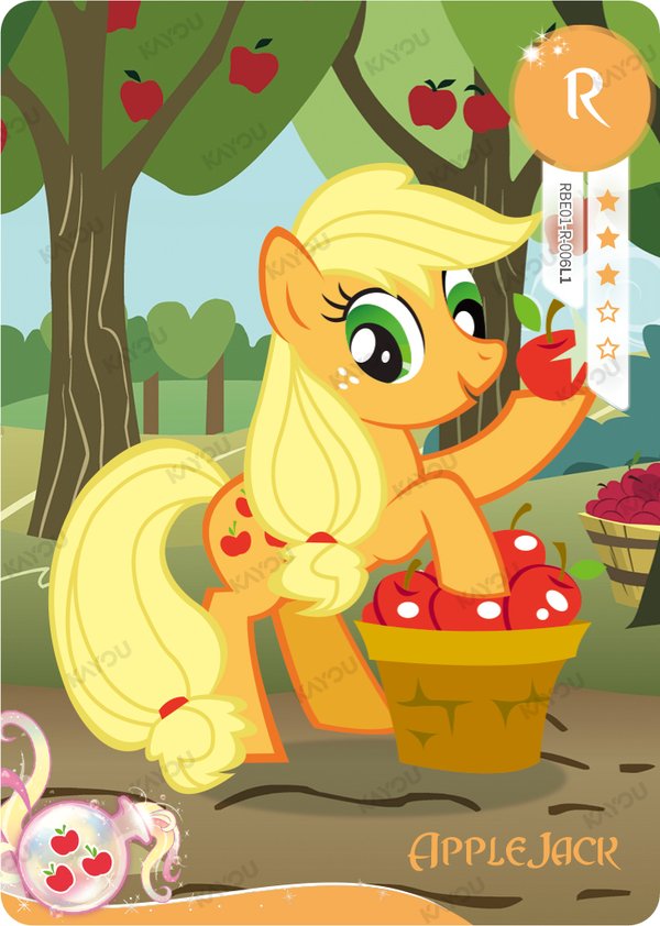 Applejack RBE01-R-006L1 card from Rainbow Edition Series 1