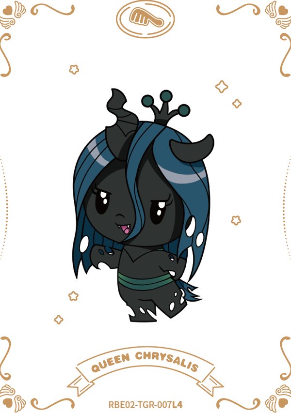 Queen Chrysalis RBE02-TGR-007L4 card from Rainbow Edition Series 2