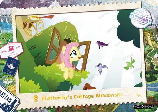 Fluttershy's Cottage Windowsill FME01-◇N-010L1 card from Fun Moments Edition Series 1