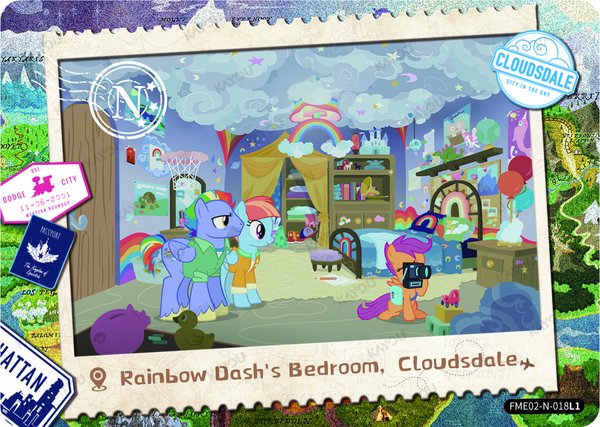 Rainbow Dash's Bedroom, Cloudsdale FME02-N-018L1 card from Fun Moments Edition Series 2