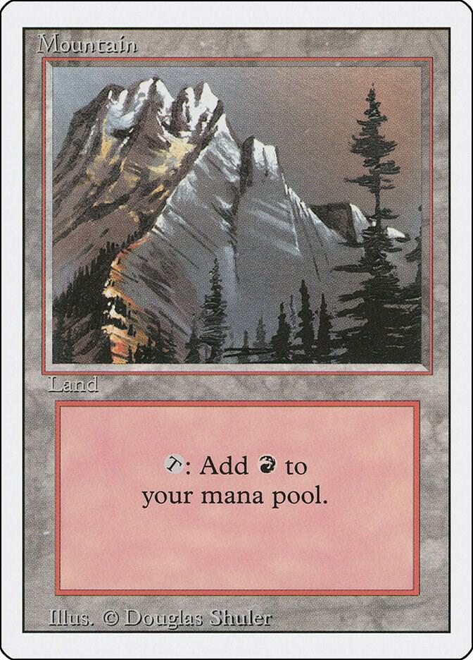 Mountain (A) 290 card from Revised Edition
