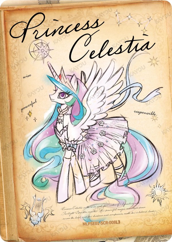 Princess Celestia MLPSE01-SCR-008L3 card from Star Edition Series 1