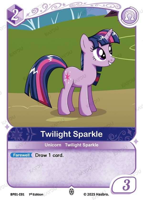 Twilight Sparkle BP01-C01 card from Fantasy Wonderland Booster Pack