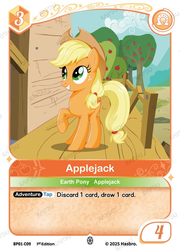 Applejack BP01-C09 card from Fantasy Wonderland Booster Pack