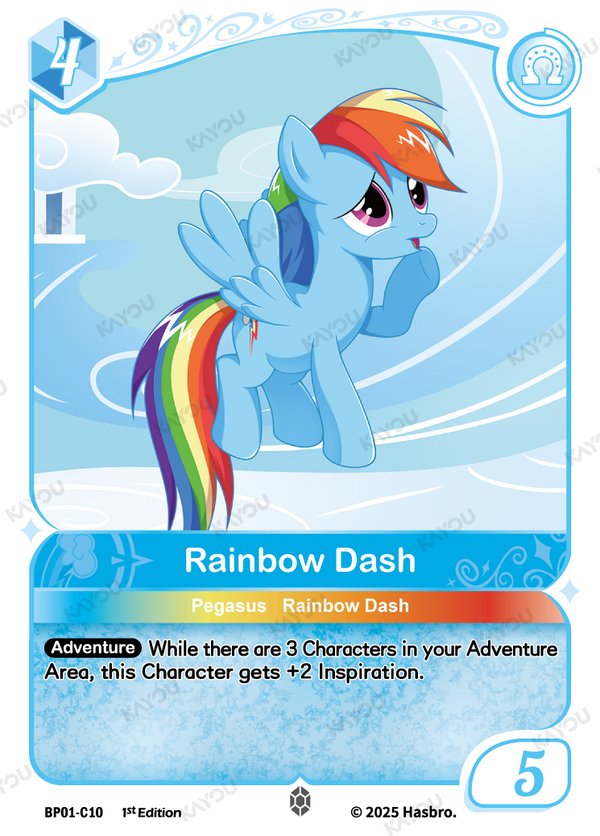 Rainbow Dash BP01-C10 card from Fantasy Wonderland Booster Pack