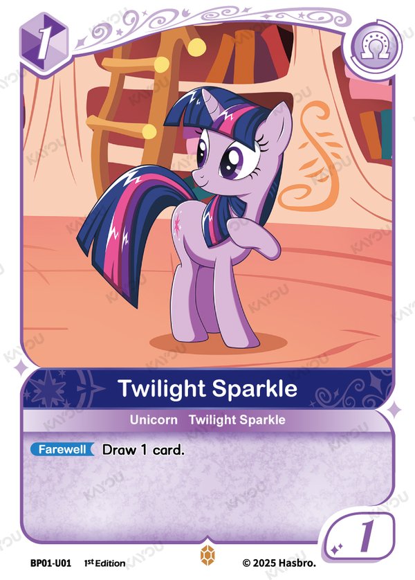 Twilight Sparkle BP01-U01 card from Fantasy Wonderland Booster Pack