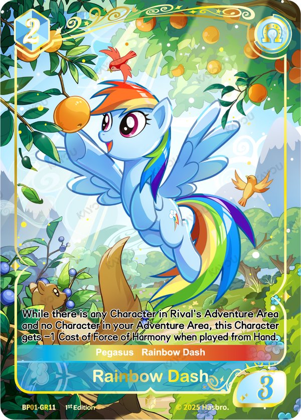 Rainbow Dash BP01-GR11 card from Fantasy Wonderland Booster Pack
