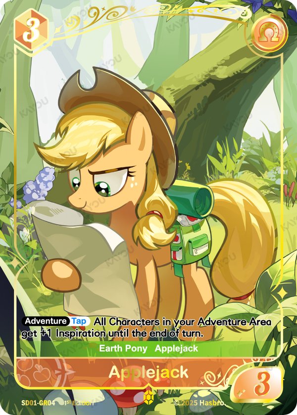 Applejack SD01-GR04 card from Friendships Begin Bonus Pack