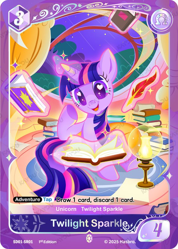 Twilight Sparkle SD01-SR01 card from Friendships Begin Bonus Pack