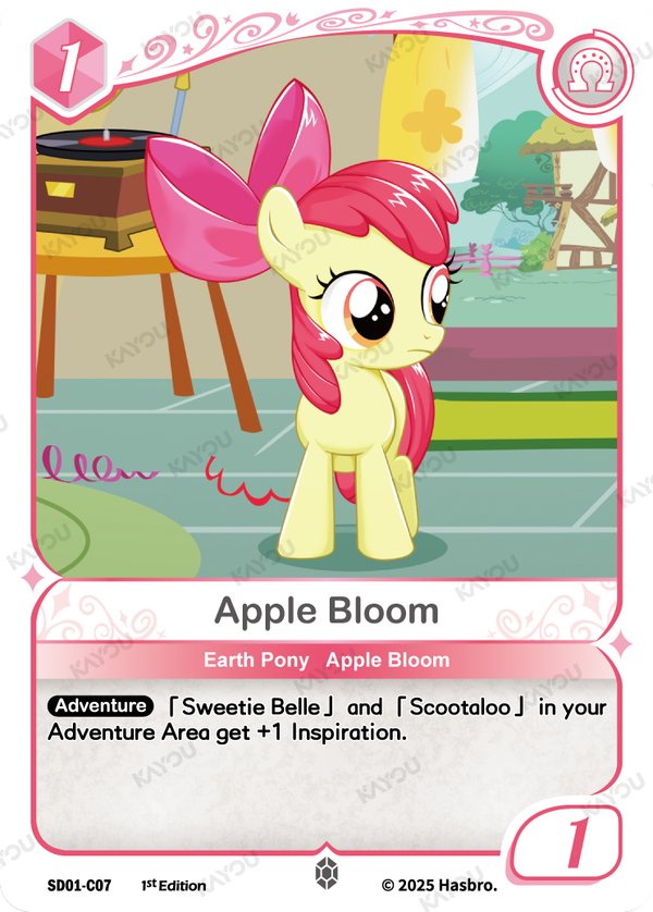 Apple Bloom SD01-C07 card from Friendships Begin Bonus Pack