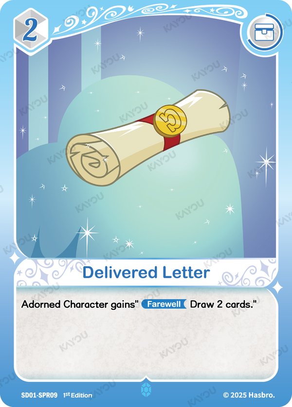 Delivered Letter SD01-SPR09 card from Friendships Begin Bonus Pack