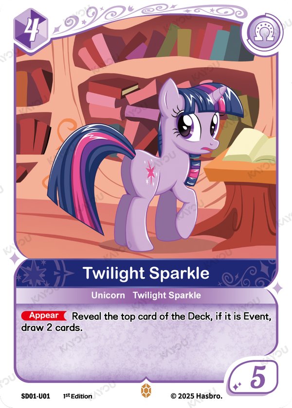 Twilight Sparkle SD01-U01 card from Friendships Begin Bonus Pack
