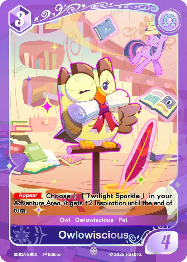 Owlowiscious SD01A-SR02 card from Friendships Begin: Twilight Sparkle
