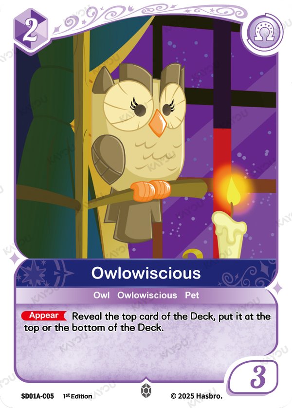 Owlowiscious SD01A-C05 card from Friendships Begin: Twilight Sparkle