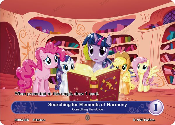 Searching for Elements of Harmony -- Consulting the Guide SD01A-C06 card from Friendships Begin: Twilight Sparkle
