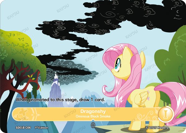 Dragonshy -- Ominous Black Smoke SD01B-C06 card from Friendships Begin: Fluttershy