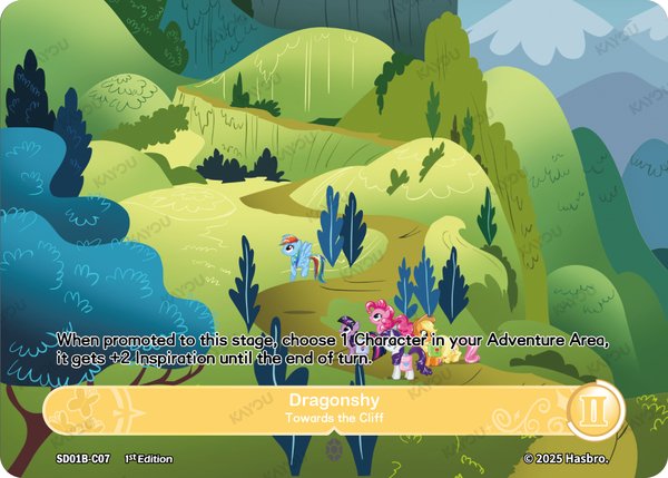 Dragonshy -- Towards the Cliff SD01B-C07 card from Friendships Begin: Fluttershy