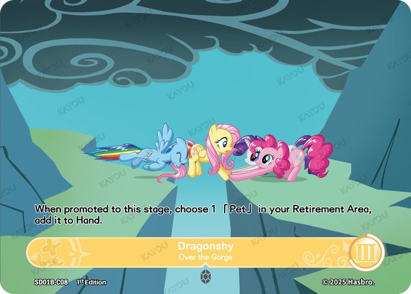 Dragonshy -- Over the Gorge SD01B-C08 card from Friendships Begin: Fluttershy