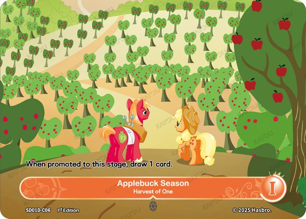 Applebuck Season -- Harvest of One SD01D-C06 card from Friendships Begin: Applejack