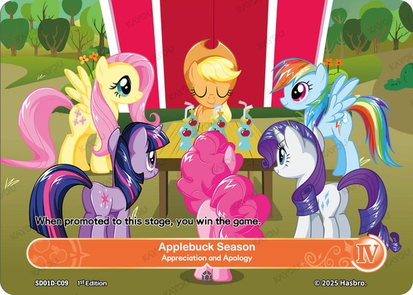 Applebuck Season -- Appreciation and Apology SD01D-C09 card from Friendships Begin: Applejack